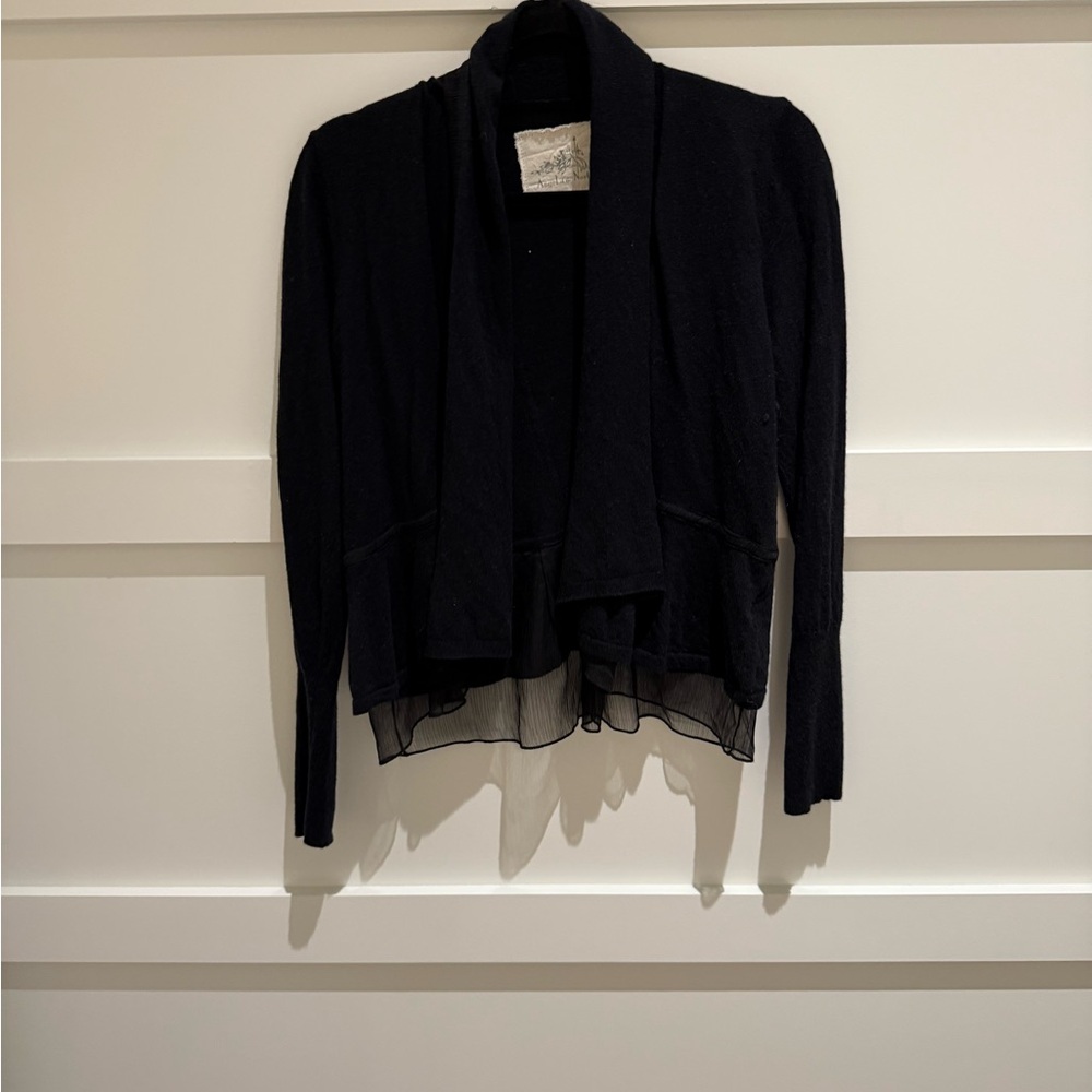 Angel Of The North Black Draped Cardigan Sweater